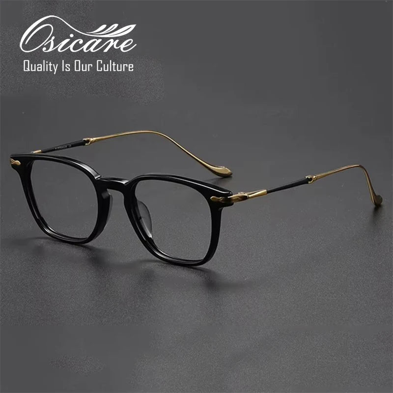 Designer Retro Optics Eyeglasses Gafas Opticas Spectacle Lunette Noir Custom Logo Glasses Titan Titanium Eyewear Optical Frames