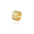 18K Gold-Plated Geometric Open Ring Fashion Jewelry for Men and Women Cuff Ring for Engagement or Gift