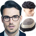 Instock 5x7 5x8 6x8 Mono Fine Durable Mono Base with 1 Inch clear Poly All Around Men Wig Human Hair Men's Toupee
