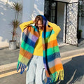Zifeng OEM Bufandas Mujer De Senten European and American Winter Ladies Plaid Scarf Cashmere Shawl