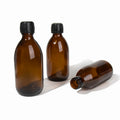 Top Seller 200ml 500ml Round Amber Glass Oral Liquid Bottle with Screw Cap Screen Printed CAPOT Brand for Syrup