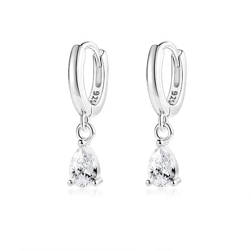 Daily Wear Jewelry 925 Sterling Silver Women Cz Huggie Earrings