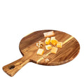 Large Acacia Wood  Rectangle Round Oil Coating Unvarnished Customizable Wooden Pizza Paddle Cutting Board with Handle