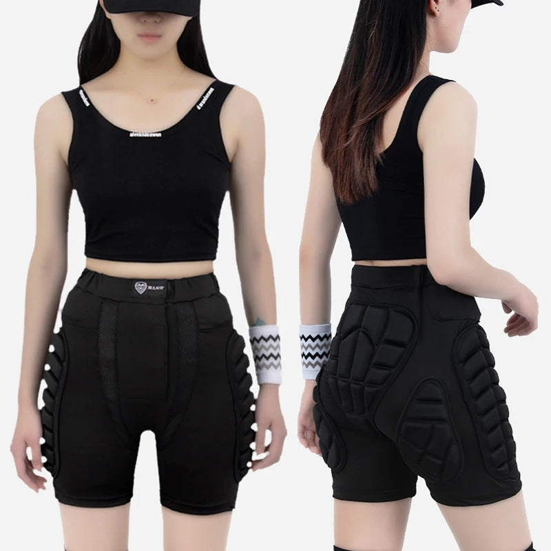 Skid Hip Pad Protective Hip Pants Breathable Sliding Undershorts Adjustable Cycling Protector for Skiing Skateboarding