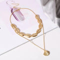 Wholesale  Alloy Shell Pendant Multi Layers Necklace Bohemia Style Alloy Shell Necklace  Multilayer Simple Shell Necklace