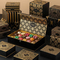 XJY Foldable Magnetic Closure Gift Packaging Boxes Luxury Black Gold Color Macaron Chocolate Gift Pack Boxes