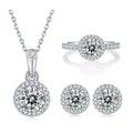 Hot Sale Halo Designs China Jewelry Wholesale 925 Sterling Silver VVS Diamond GRA Certified Moissanite Jewelry Set