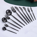 Bulk Stainless Steel Flatware Matt Black Spoon Fork Knife Wedding Event Cutlery Set
