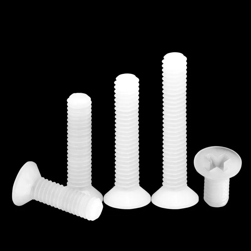 M2 M2.5 M3 M4 M5 M6 M8 Phillips Flat Countersunk Head Cross Recess Plastic Screws Din965 Nylon Insulated Safety Screws