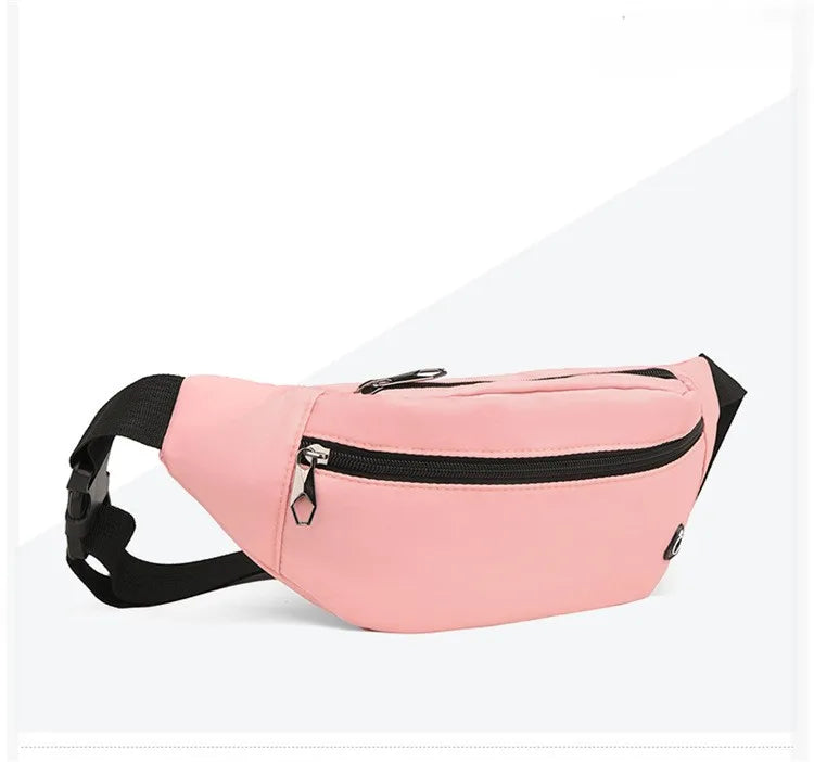 Wholesale Women's Waterproof Nylon Barrel-Shaped Leopard Print Waist Bag with Zipper Closure for Travel & Sports