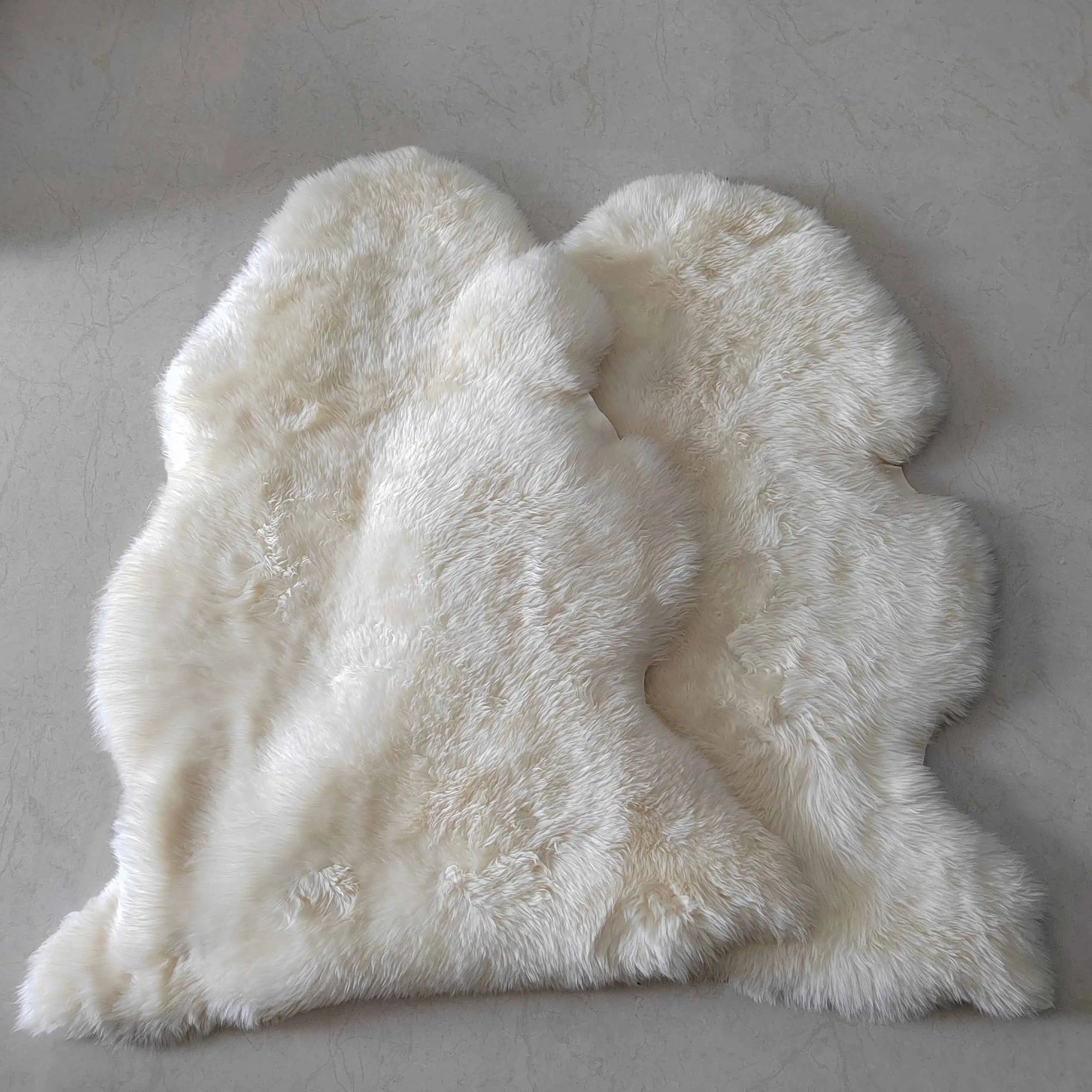 Big Size 110-120cm 100% Real Australian Sheepskin Fur Pelt Modern Eco-friendly Natural Extra Thick Plush Pile Grade Solid Color