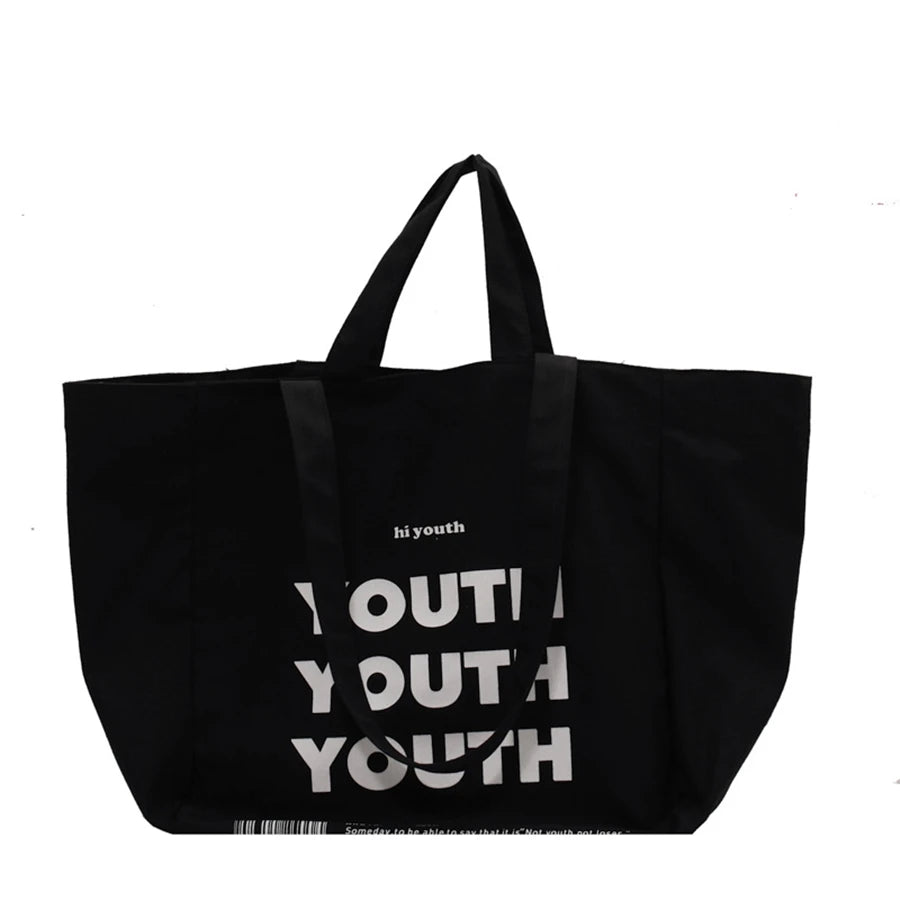 Heavy Duty Large Custom Printed Logo Women's Blank Eco-friendly Reusable Long Handle Cotton Canvas Tote Bag