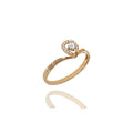 18K Solid Rose Gold Ring Real Diamond Wedding Engagement Band Rings Women Fine Jewelry