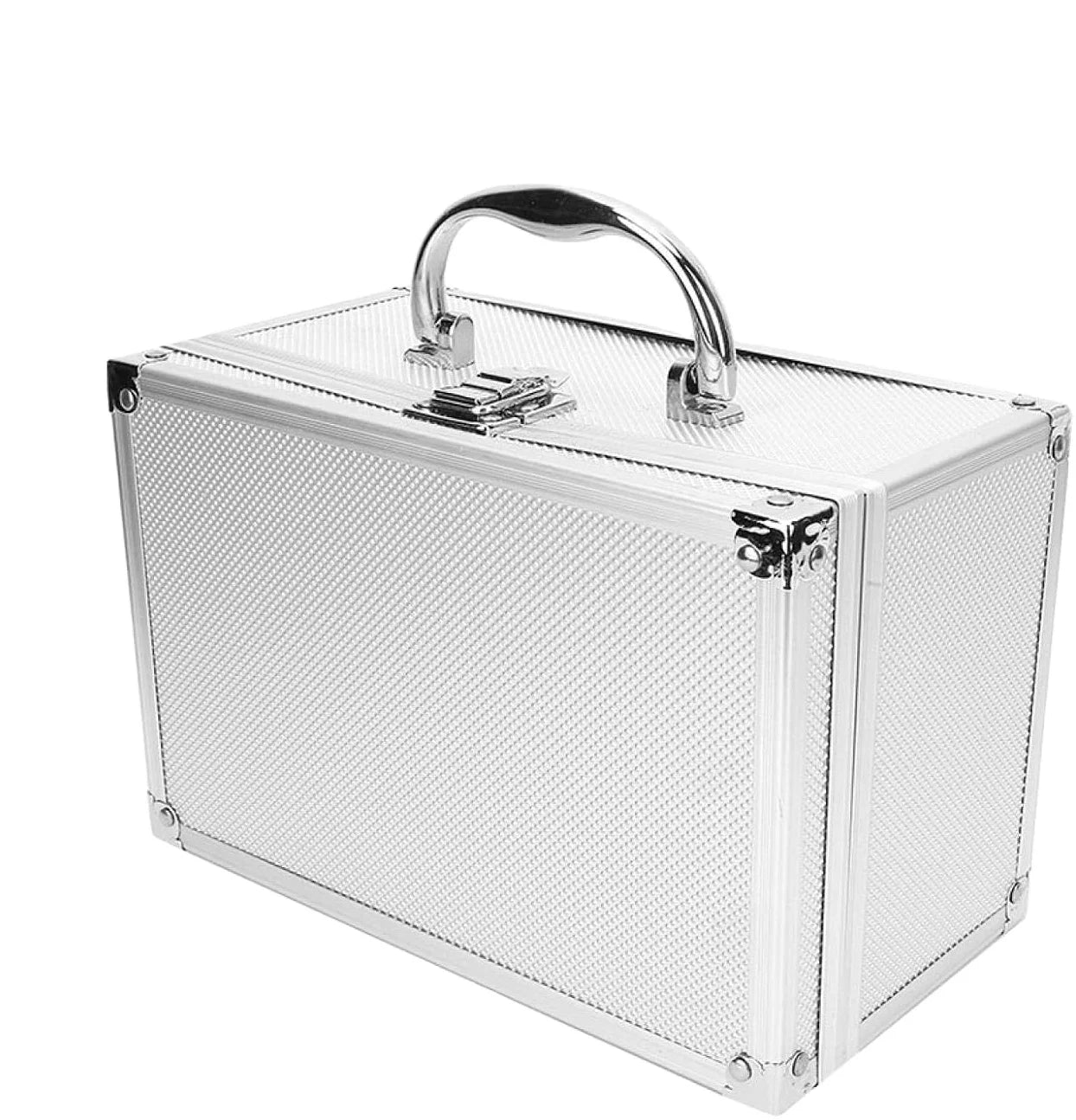 Aluminum Black BriefcaseAluminum Portable Lightweight Carrying CaseAluminium Square Edges Storage Case