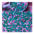 Clay Green Four Leaf Clover Flower Hat Rainbow Slices Sprinkles with Simulation Diamond Fit Mud Nail Accessory Slime Decor