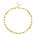 Latest 18K Gold Plated Stainless Steel Jewelry Square Oval Chain Necklace P203159