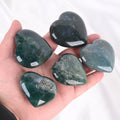 Hot Sale High Quality Healing Stone  Heart Shape Moss Agate Crystal Carvings for Home Decoration