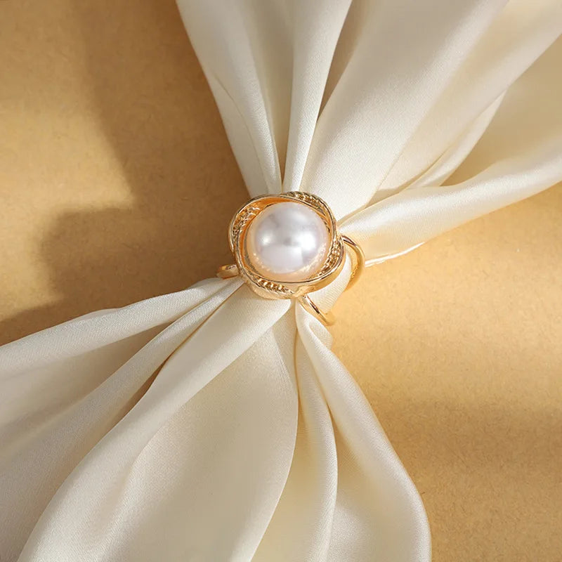 Rhinestone Pearl Brooch Hijab Scarf Pin Brooches Women Dress Clothes Clip Buckle Fashion Jewelry Shawls Wraps Women Pins