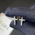 Bulk Stock Drop Shipping Men Iced Out Hip Hop Sterling Silver 925 Screw Back VVS1 Moissanite Diamond Cross Stud Earrings Men