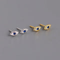High Quality Classic Design 925 Sterling Silver CZ Micro Eye Stud Post Earrings Women