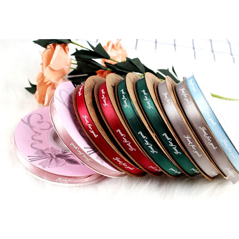 With logo Flower Shop Bouquet Custom Hand Wrist Lanyard Strap Importers Ribbon Custom Satin Ribbon logo Printed Ribbon