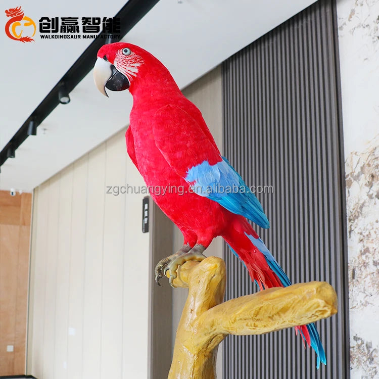 L=0.8 Meters Zoo Museum Amusement Park Outdoor Life-size Animatronic Animal Model Simulation Parrot MegaBDM