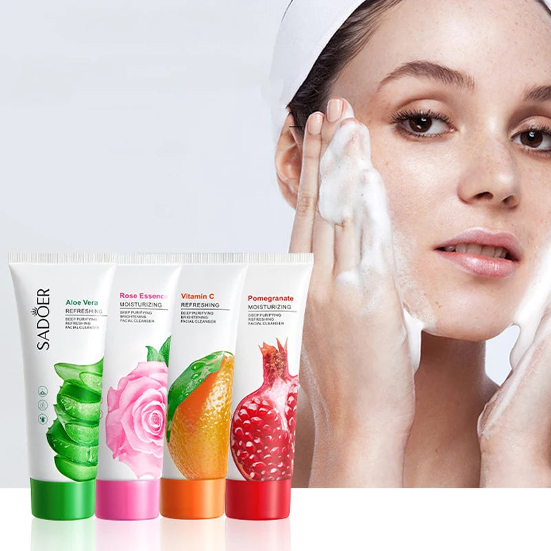 For Deep Cleansing Natural Aloe Vera Pomegranate Soothing Cream No Added Alcohol Fragrance Dry Skin Facial Cleanser ml