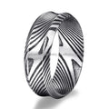Black 8mm Damascus Steel Invisible Setting Custom Made Wedding Band for Men Women-Engagement Anniversary Party Gift
