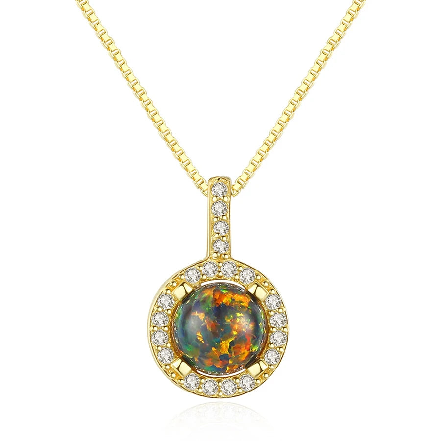 925 Sterling Silver Fine Jewelry Stylish Popular Cubic Zirconia (CZ) Clavicle Simple Opal Necklace Trendy Link Weddings Gifts