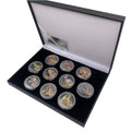 10pcs Tyrannosaurus Rex Commemorative Coins Jurassic World Dinosaur Spinosaurus Silver Plated Challenge Coins in Box Collection