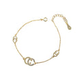 925 Sterling Silvers Platinum Gold Plated Letter Alphabet c Women Bracelets
