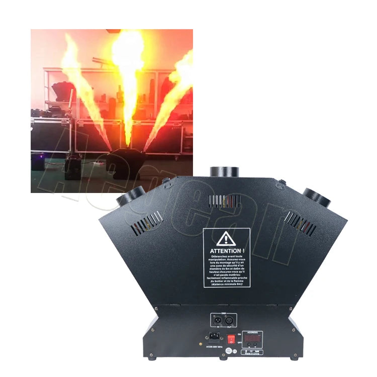 150W Stage Effect Fire Machine Dmx Remote Control 3 Head Fire Flame Machine for Stage Performance