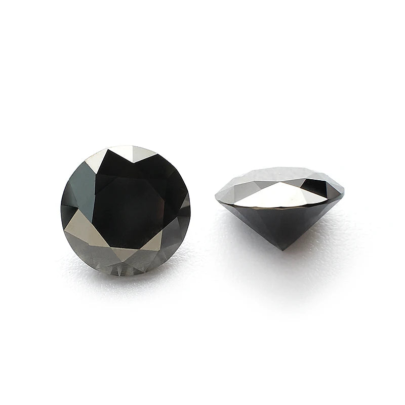 Wholesale Price Black Moissanite 3mm 6.5mm 8mm Round Synthetic Moissanite Loose Diamond