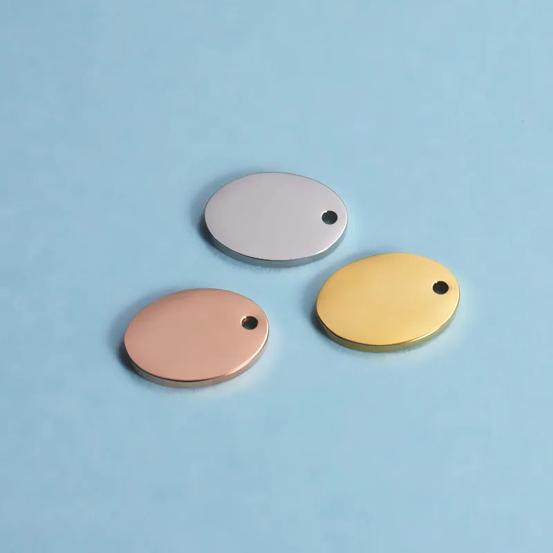 Wholesale Beaded Oval Pendant for Jewelry Making 12*16MM Gold Rose Tiny Oval Charms Accessories DIY Necklace and Bracelet
