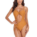New Fashionable One Piece Swimsuit Cutout Lace up Women Swimsuit Belly Control Cut Out Fitness Swimwear