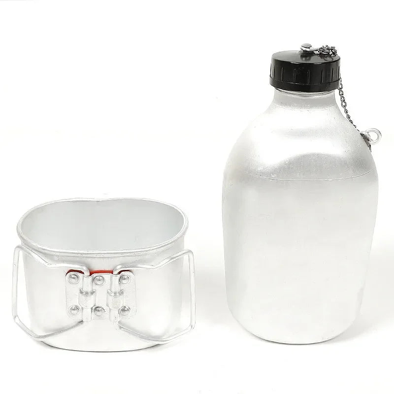 Portable Outdoor Camping 1L Aluminum Metal Kettle Aluminum with Camo Outer Packaging