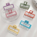 French Style Custom Color Simple Frame Design Rectangle Alloy Hair Claw Clips Colorful Lacquered Shark Hair Clips for Girls
