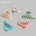 KUACHI Wholesale Custom Rhinestone Hair Claws Diy Designer Claw Clip Custom Logo Elegant Bridal Shiny Large Claw Clips