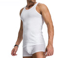 Men's Cotton Sleeveless Tank Top O-Neck Gym Clothing for Bodybuilding Solid Underwear Undershirts Plus Size Breathable