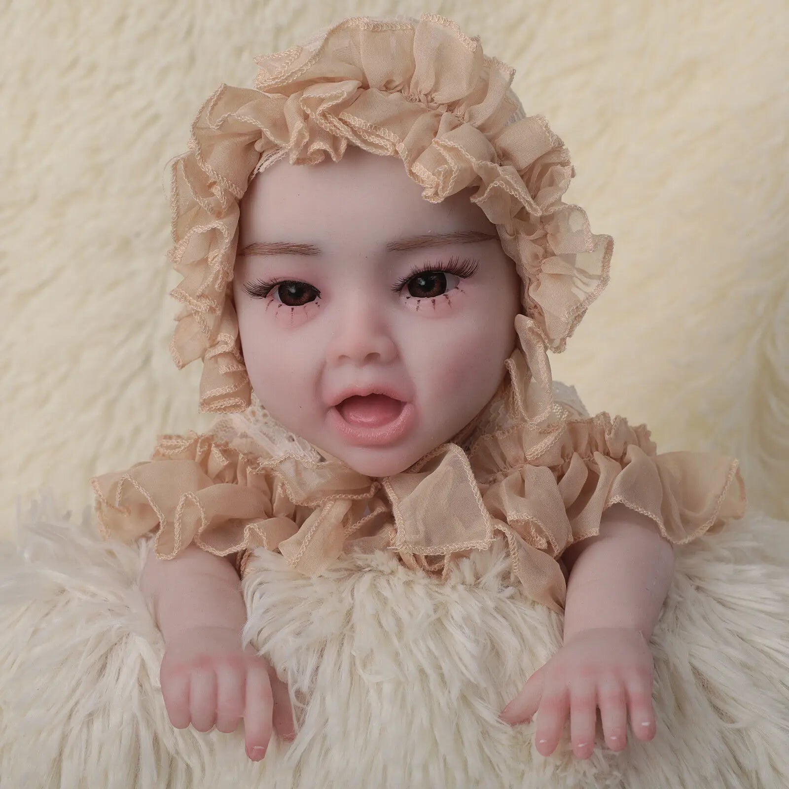 Lifelike 1:1 17.7" 45cm Silicone Reborn Baby Girl Full Body Silicone Baby Real Newborn Baby Girl 2.6kg