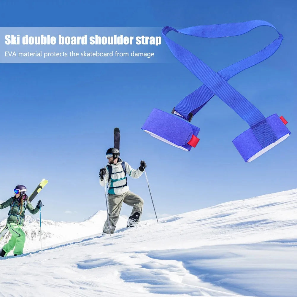 Nylon Ski Straps Adjustable Portable Fastener Tape Hook and Loop Ski Fixing Wraps Custom Ski Strap