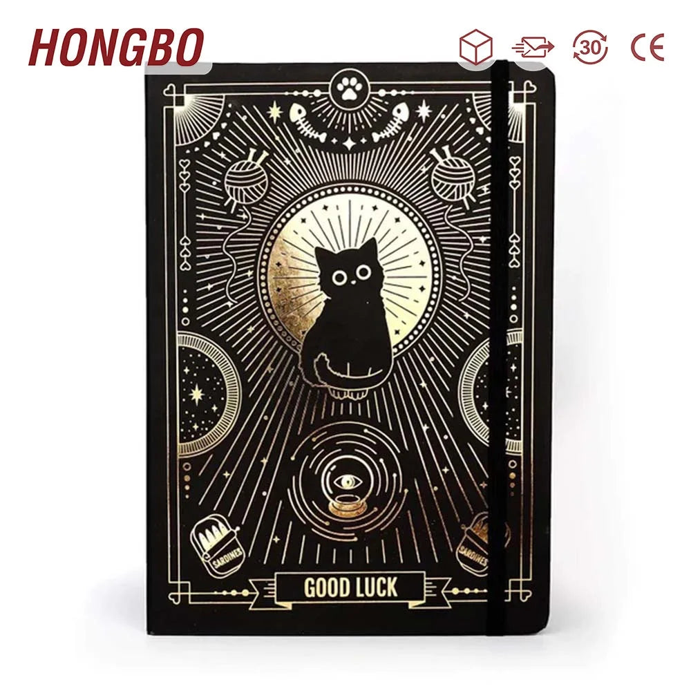 Stationery Hard/Soft Cover Black Cat Dotted Lined Bullet Paper Journal Notebook