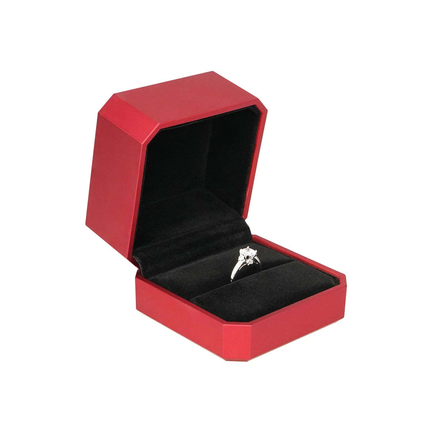 Kraft Window Red Heart Velvet Brooch Paper Eco Customize Lemon Color 6x4x1 Packaging Cardboard Jewelry Box with High Quality