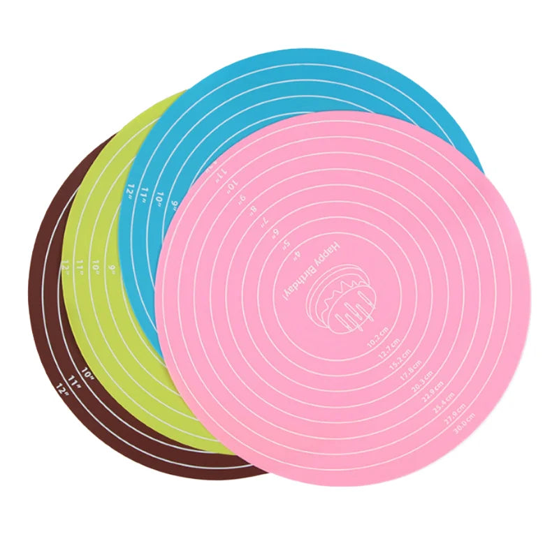 Custom Logo Silicone 30cm Circular Scale Mat Kneading Mat Placemat Kitchen Items High Temperature Resistant Non-Slip Dough Mat