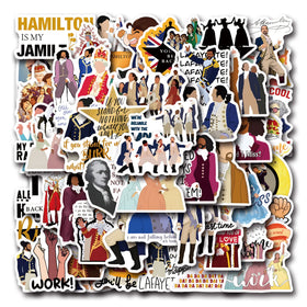 Newly 50PCS USA Musical Theme Retro Music Drama Hamilton Sticker