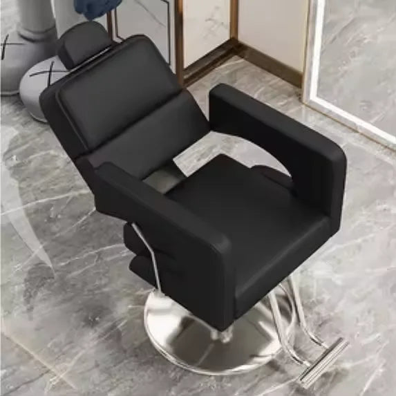 Barbershop Reclining Salon Chair for Hair Stylists Perm Hair Barber Chair Adjustable Rotary Lift Half Chaise Chair Cross Border