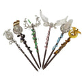 New 18cm Long Amethyst Moon Dragon Feather Handmade Scepter fairy Stick Natural Crystal Gravel