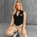 Ropa Deportiva Mujer Camisetas Deportivas Compression Shirt Tank Tops Women Cropped Tee Zip Gym Stringer Vest