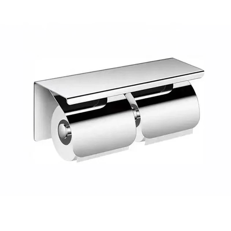 Custom Strong Stainless Steel Polish Durable Bathroom Tissue Paper Holder With Storage