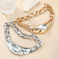 2024 Fashion Jewelry Winter New Alloy Necklaces for Women Exaggerated Punk Hip Hop Sweater Chains Choker Necklaces Gold